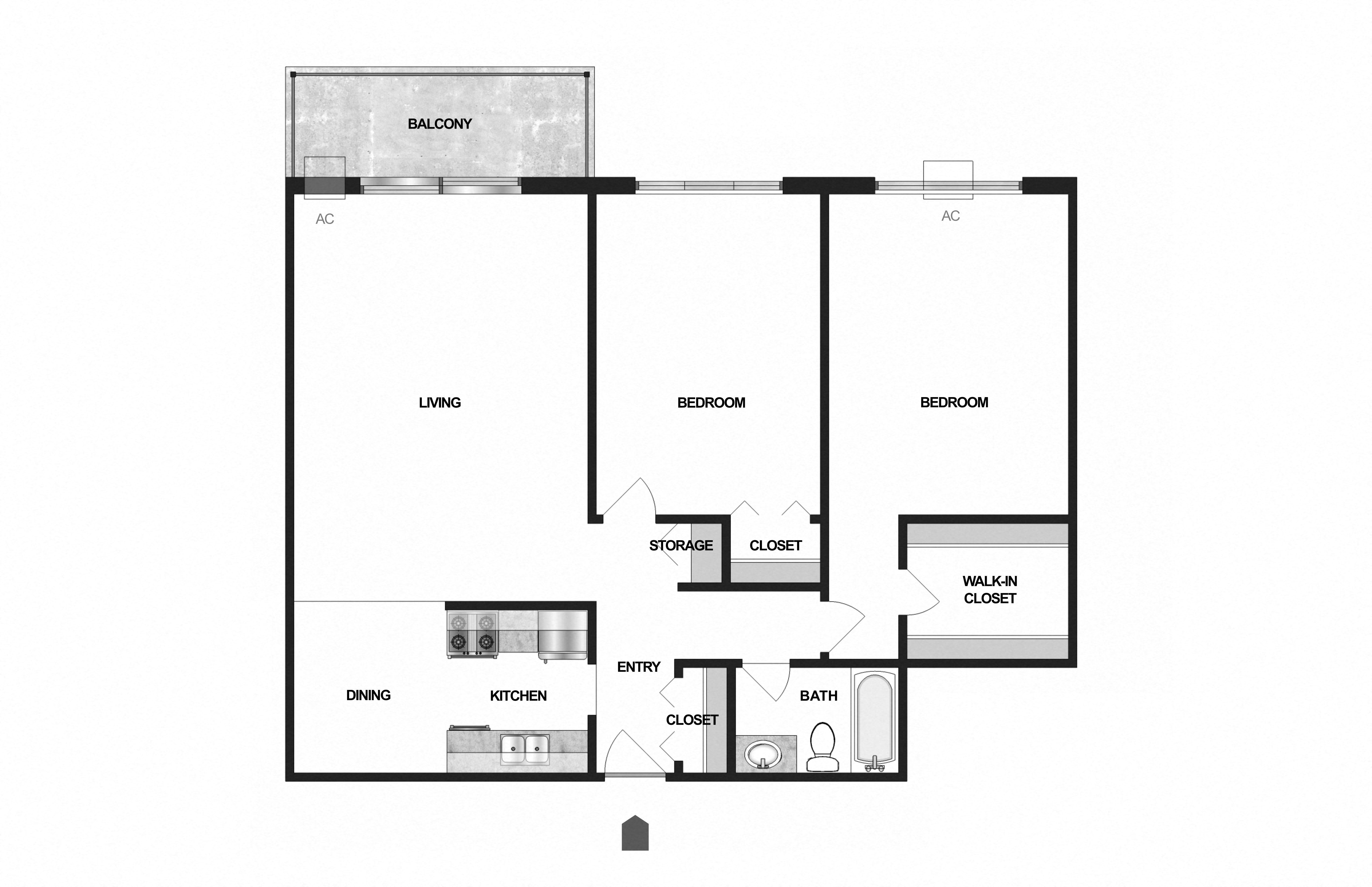 2 Bedroom 1 Bath B at Villages on McKnight, St. Paul, MN